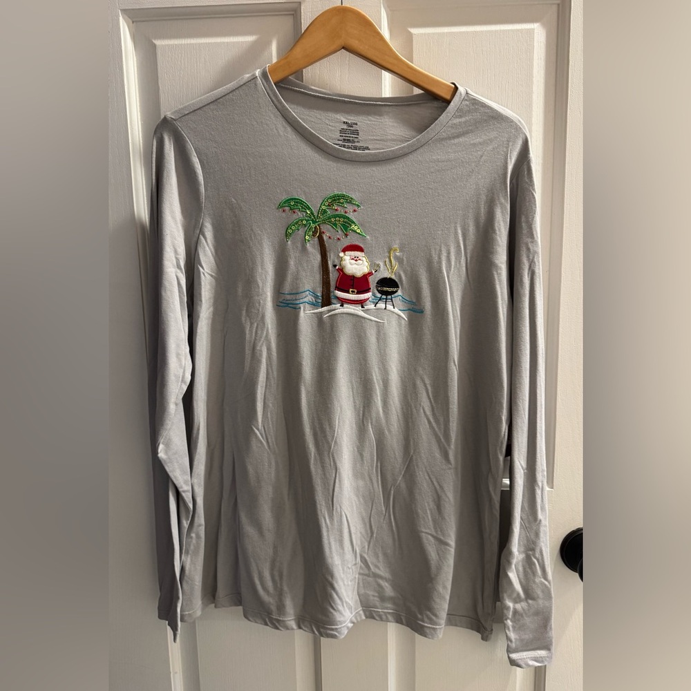 Santa Gray Crew Neck T-Shirt